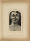 (HUMOR) Period album containing 38 playful images, comprising 4 cartes-de-visite, one tintype and 34